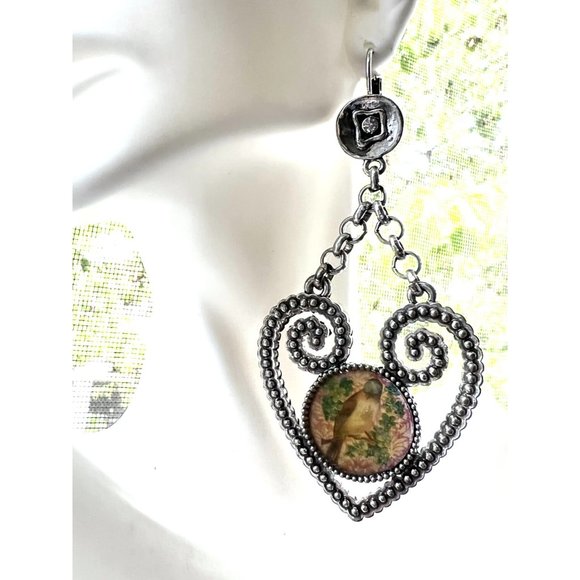 Heart Shape BIRD EARRING - Picture 5 of 5